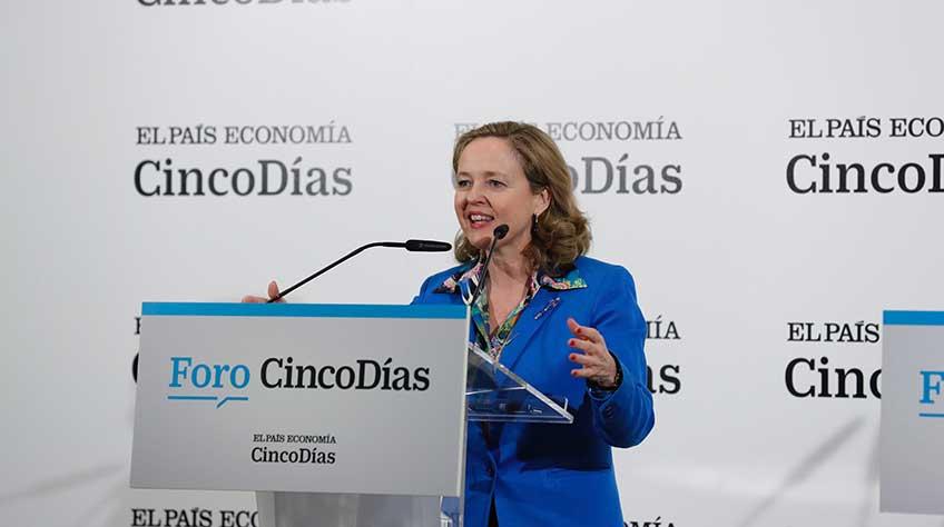 La ministra de Economía y Empresa, Nadia Calviño, participa en el foro CincoDías